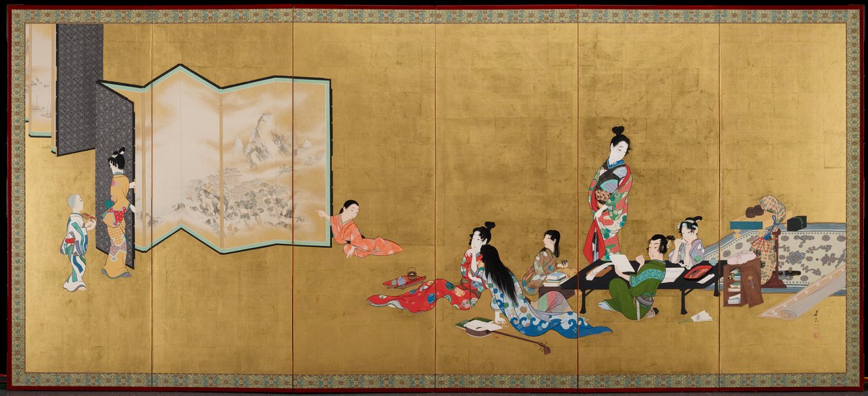 四芸［対の右側］ 作： 柴田絶心