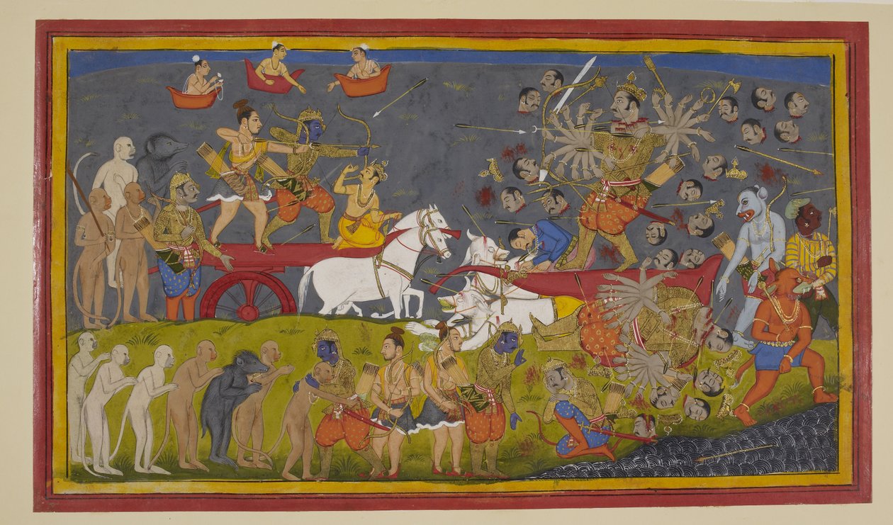 ラーマはブラフマーという武器でラーヴァナを殺す。 作： 