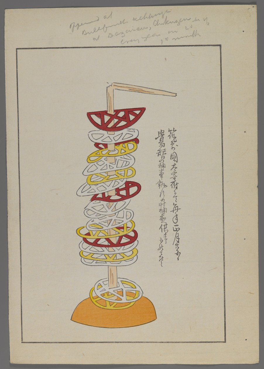 日本のおもちゃ、清水清風の海の友（A Childs Friends）、1891-1923年。スティックにピアスの幾何学的なディスク。 作： 清水誠風