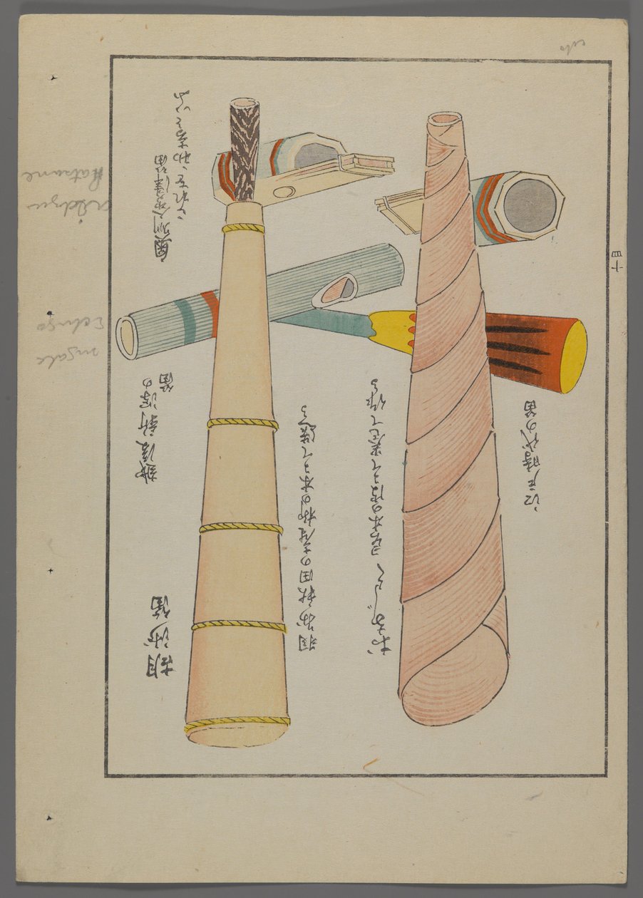 日本のおもちゃ、清水清風の海の友（A Childs Friends）、1891-1923年。フルートとホーン。 作： 清水誠風