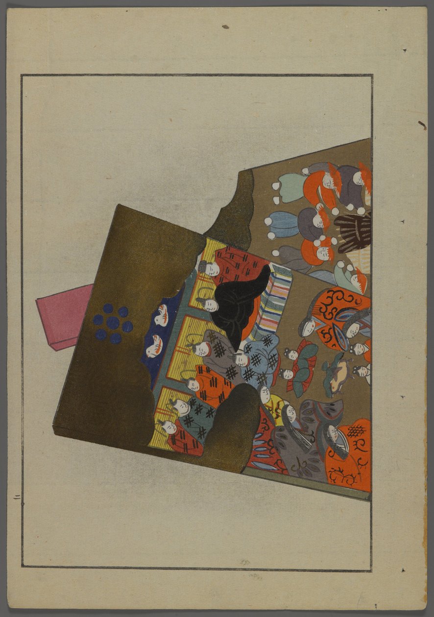 Japanese toys, from Unai no tomo (A Childs Friends) by Shimizu Seifu, 1891-1923. Hanetsuki paddles. 作： 清水誠風