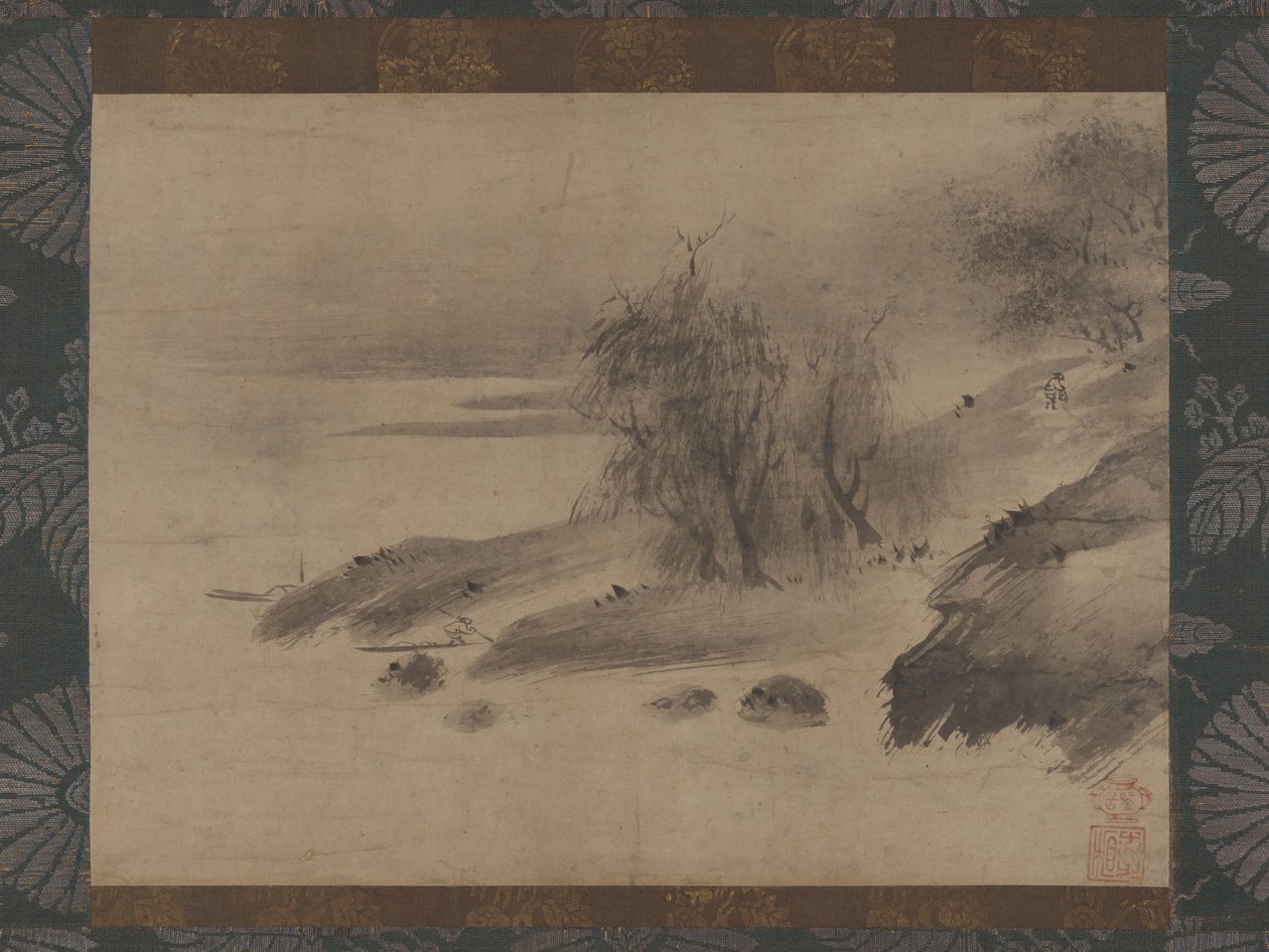 水墨山水図 15世紀～16世紀初頭。 作： 信宗相阿弥