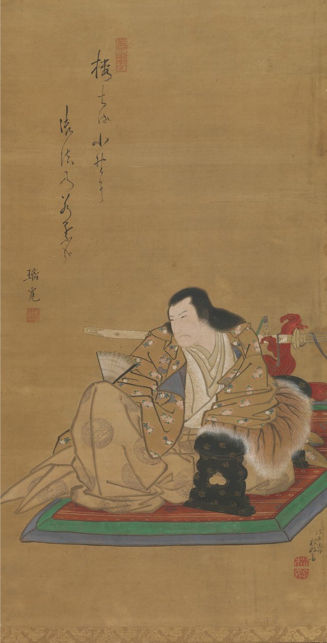 俳優嵐理寛の肖像I、ca。 1812年。 作： 春秋彩北州