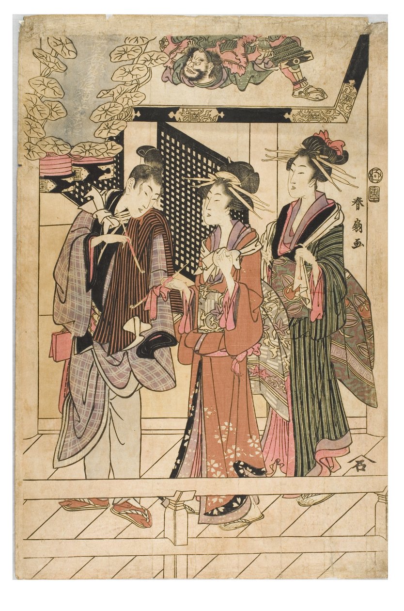 神社参拝 作： 勝川春好