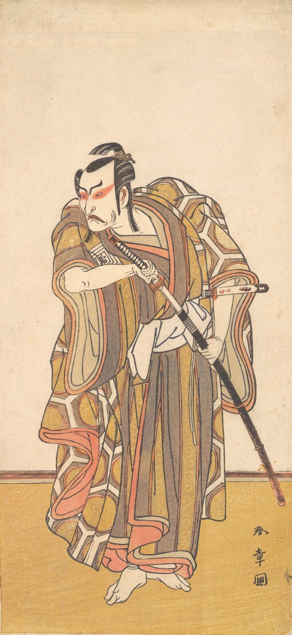 三代目市川團蔵 抜刀侍 1772年。 作： 春章