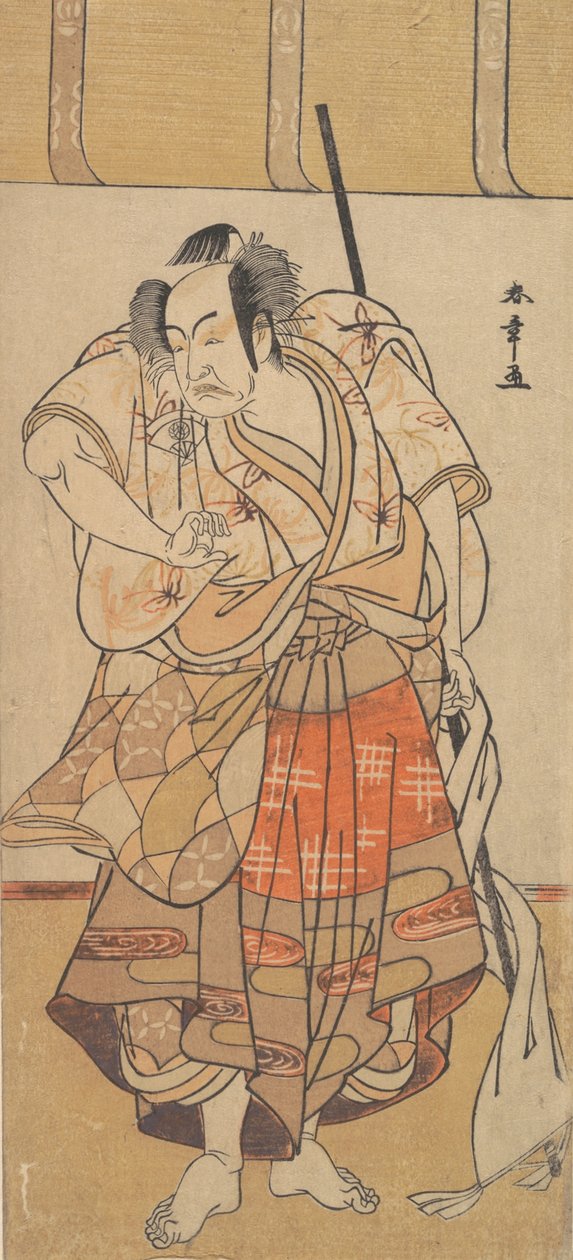 怒れる男としての最初の尾上菊五郎, ca. 1772年。 作： 春章