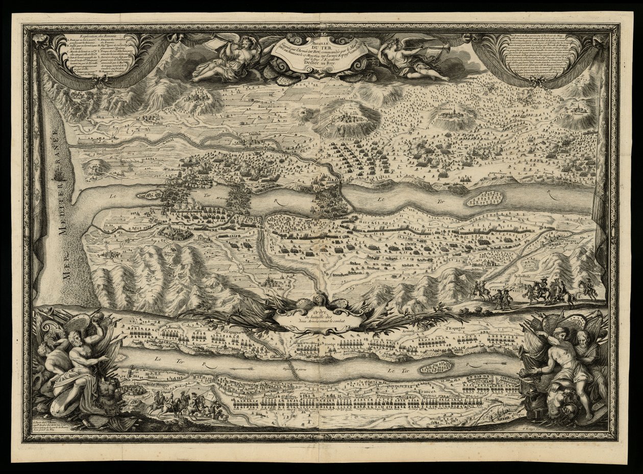 1694年5月27日、ノアイル公爵が指揮する王立軍がテルの戦いに勝利 作： Sieur de Beaulieu