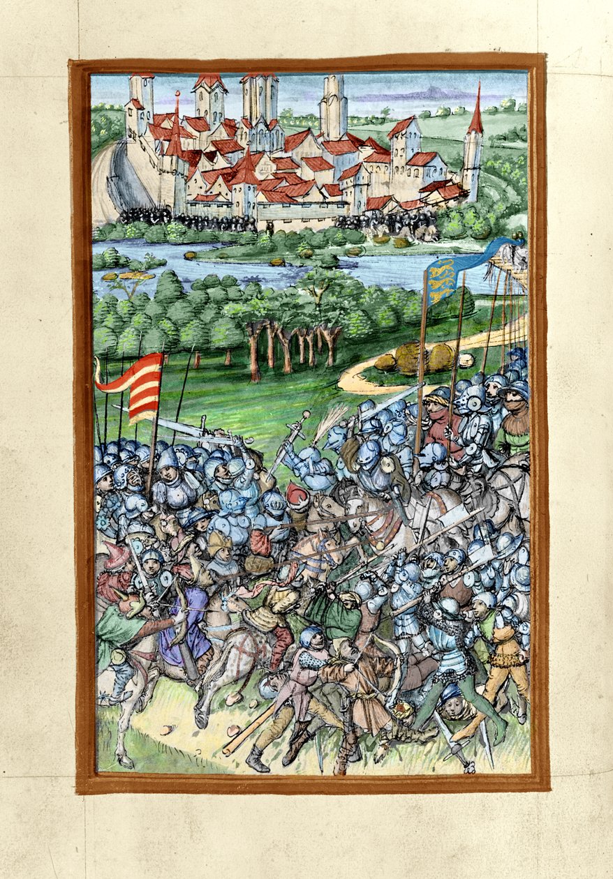 HB V 52 fol。アウグスブルククロニクルからの70vのレッヒフェルトの戦いのイラスト、1457（293598のカラーバージョン） 作： ジギスムント・マイステルリン