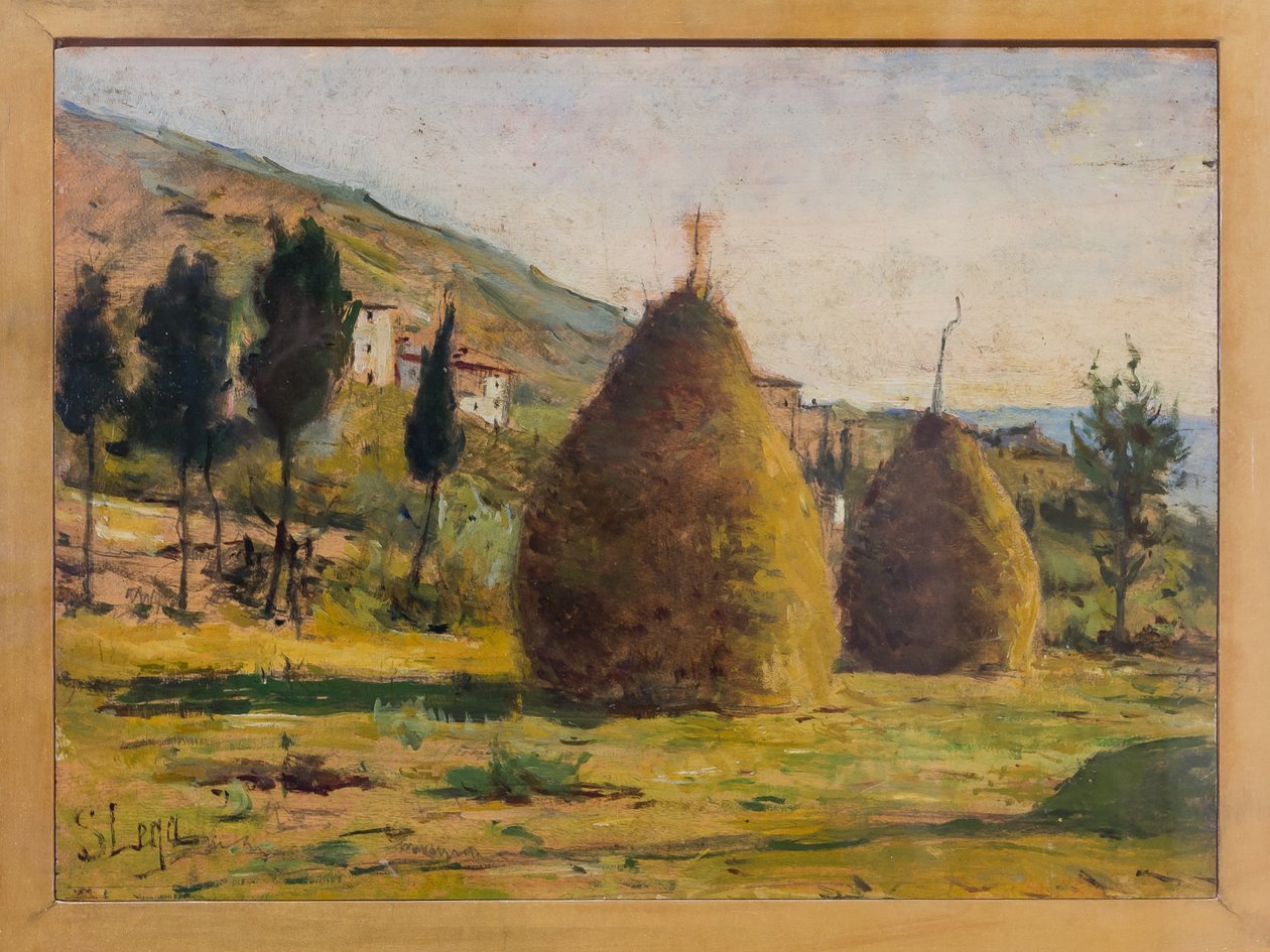 太陽の干し草の山、1890年頃（船上油） 作： シルベストロ・レガ
