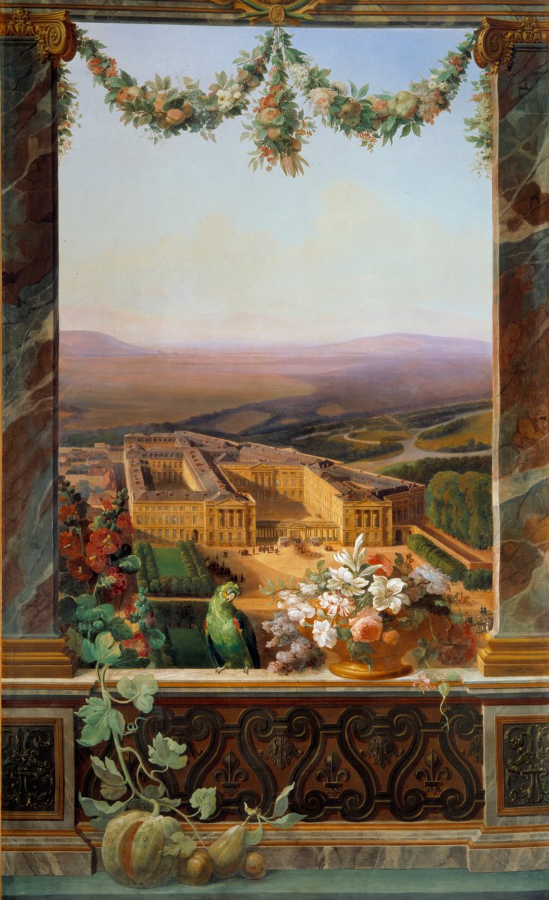 コンピエーニュ城の眺め Simeon Fort (1793-1861) による絵画 19 世紀の Fontainebleau 城博物館 作： シメオンフォート