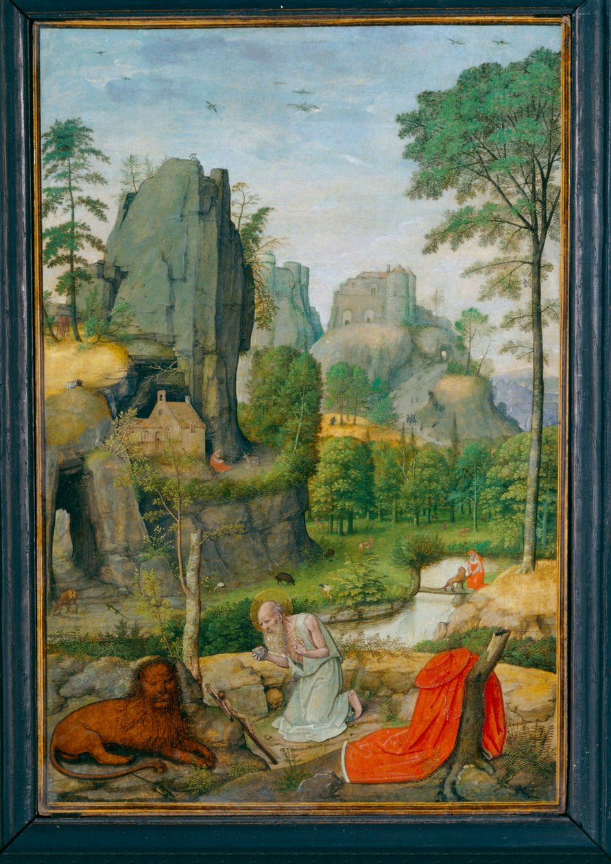 Paysage avec saint Jerôme penitent et la guerison du lion - 悔悛する聖人ジェロームとライオンの治療のある風景 ... 作： サイモン・ベニング