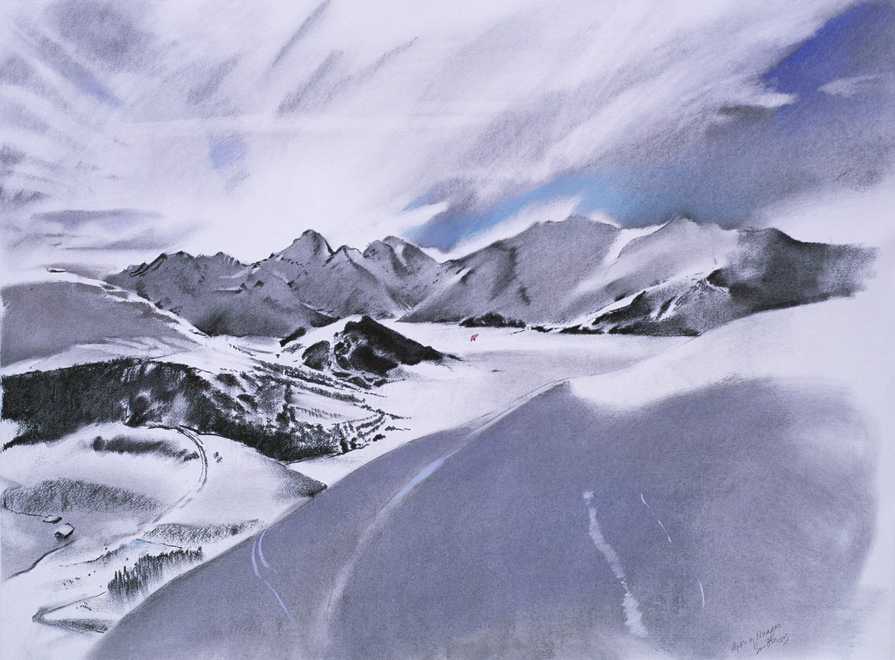 Alpes et nuages, 2003 （紙にパステル、ミクストメディア） 作： サイモン・フレッチャー