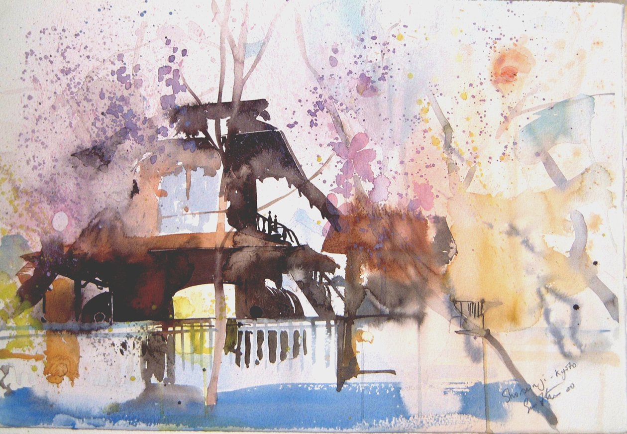 2000年、京都、水彩画 作： サイモン・フレッチャー