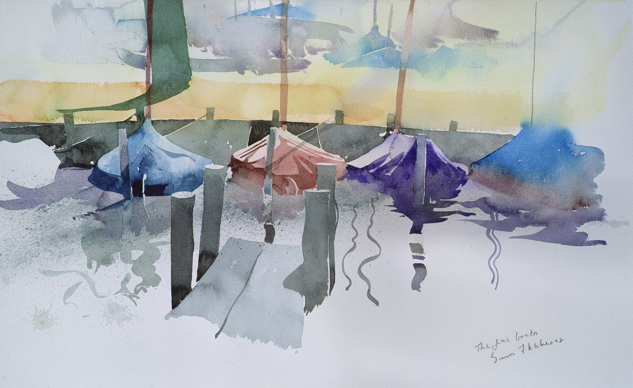 五艘の舟, 2002 （水彩画） 作： サイモン・フレッチャー