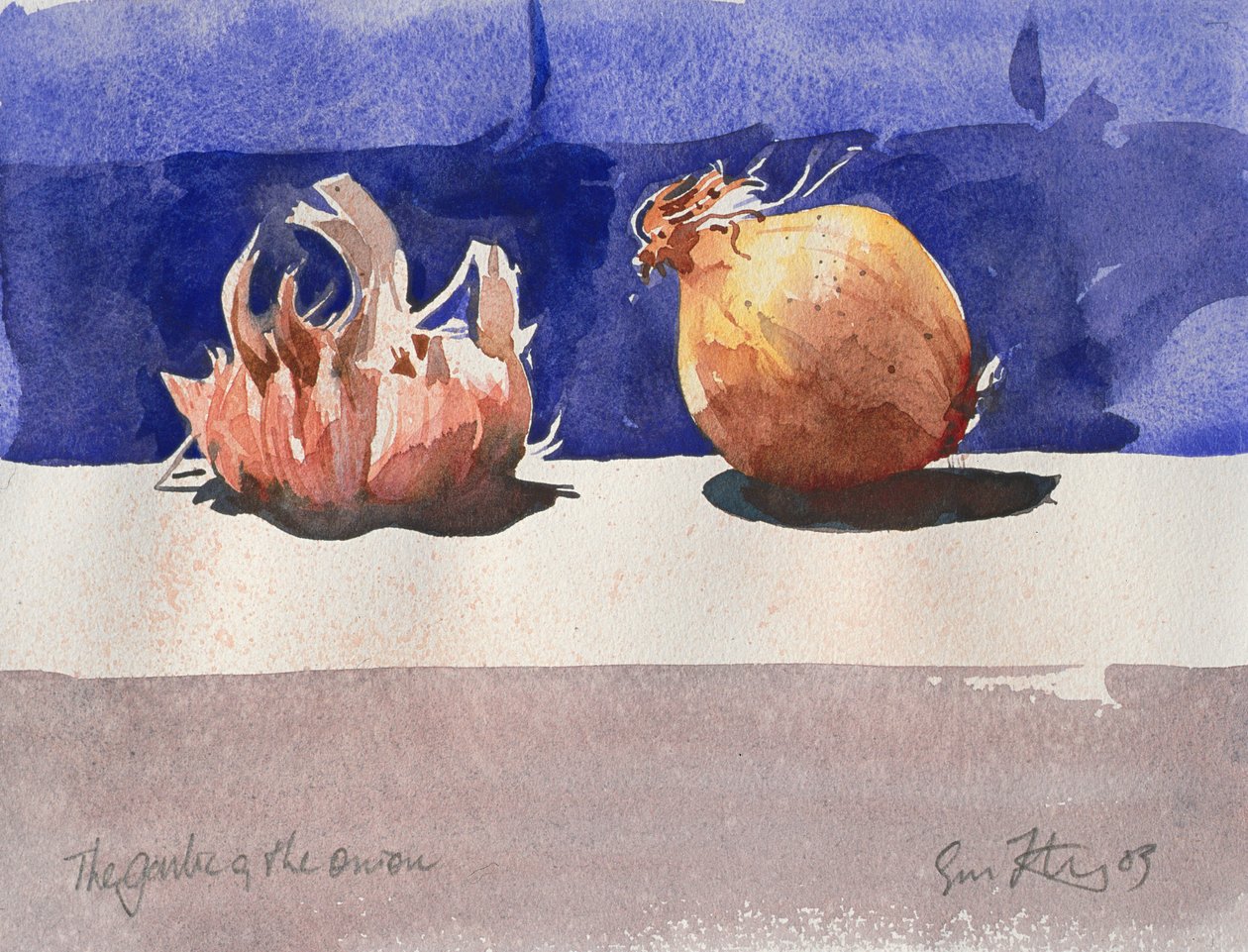 ニンニクとタマネギ, 2003 （水彩画） 作： サイモン・フレッチャー