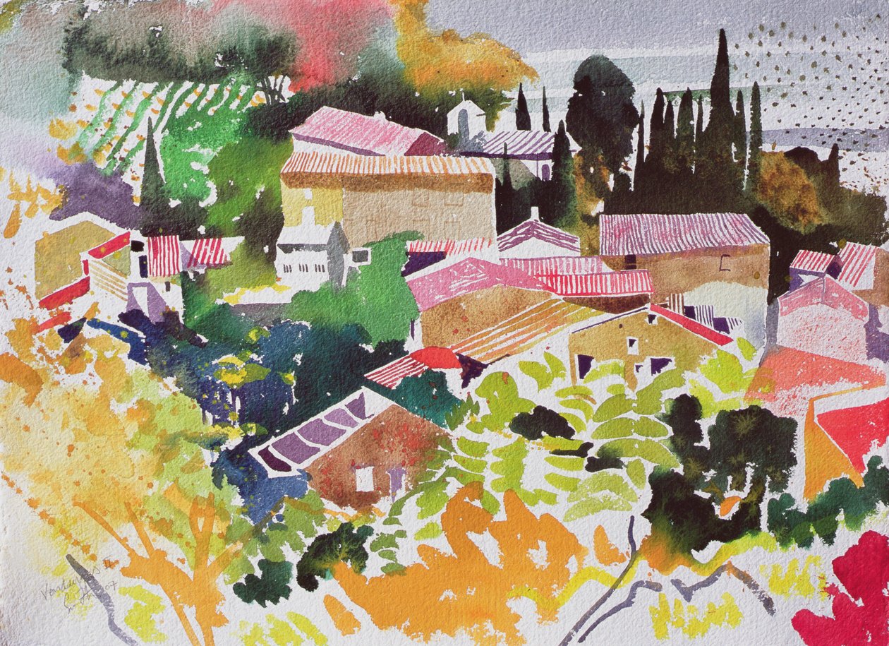 ヴァンダンジュII、フランス、2012年（水彩画） 作： サイモン・フレッチャー