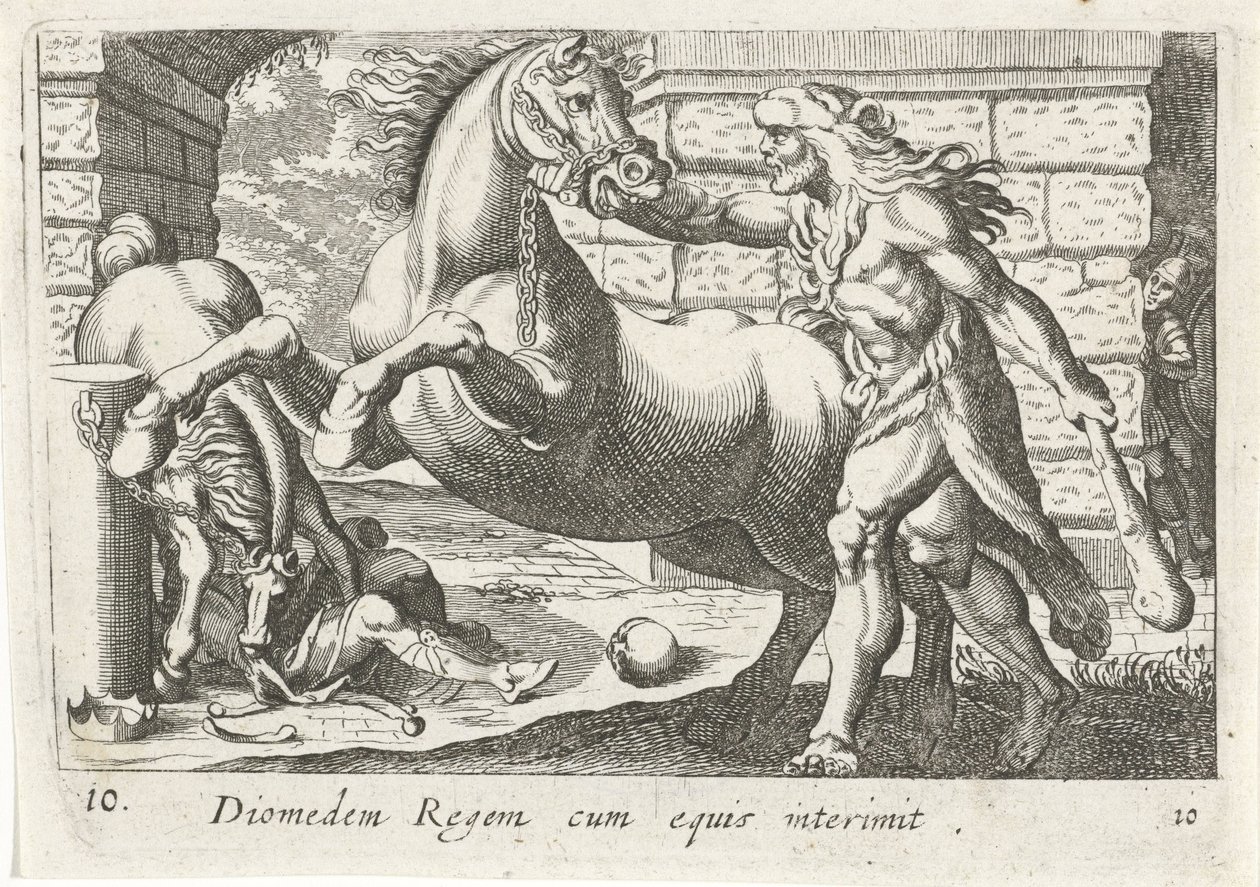 Hercules temt de paarden van Diomedes 馬とディオメデス王 (オブジェクトのタイトル) Herculische theme