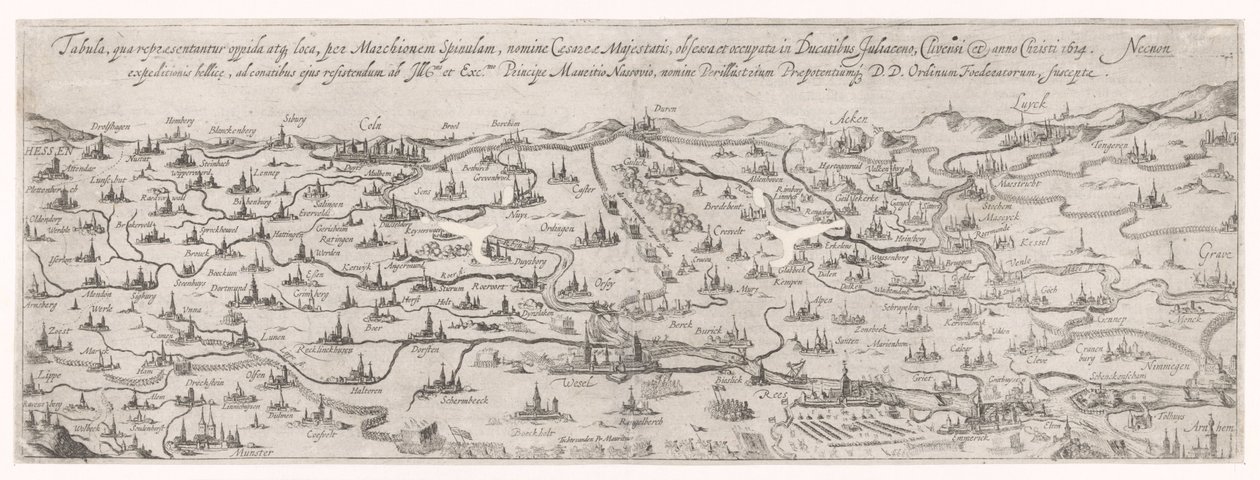 グリク公国の地図、1614年 作： シモン・フリシウス