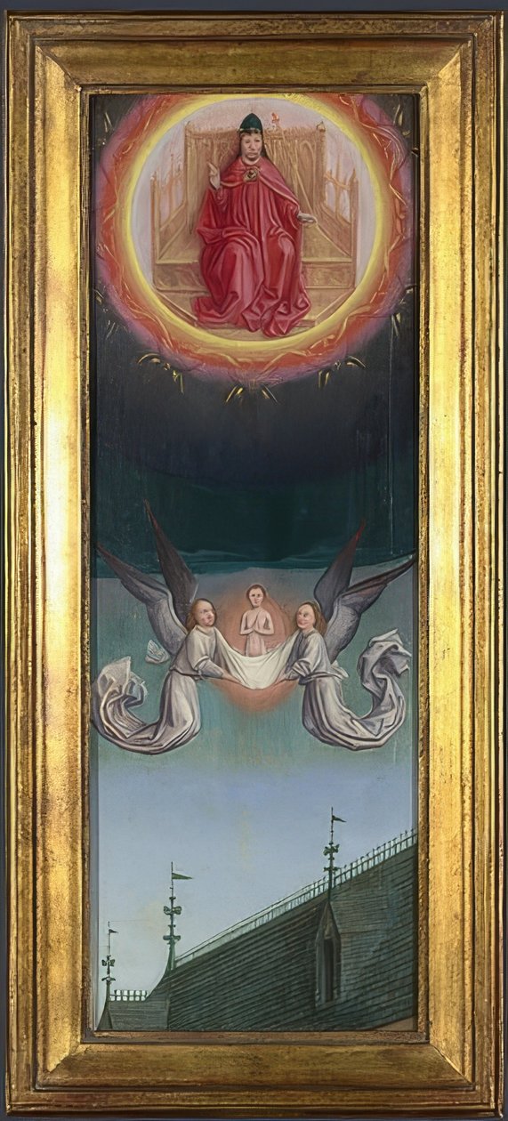 聖ベルタンの魂は天国に運ばれます（聖ベルタン修道院の祭壇画）。 1459年頃 作： サイモン・マーミオン