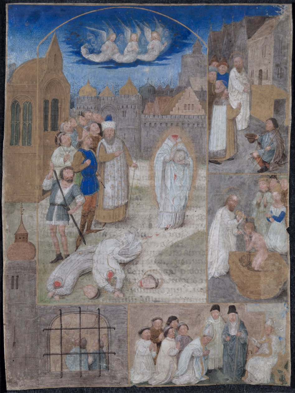 チャールズ・ザ・ボールドとマーガレット・オブ・ヨークの修道院から切除された葉...、c。 1467-1470。 作： サイモン・マーミオン