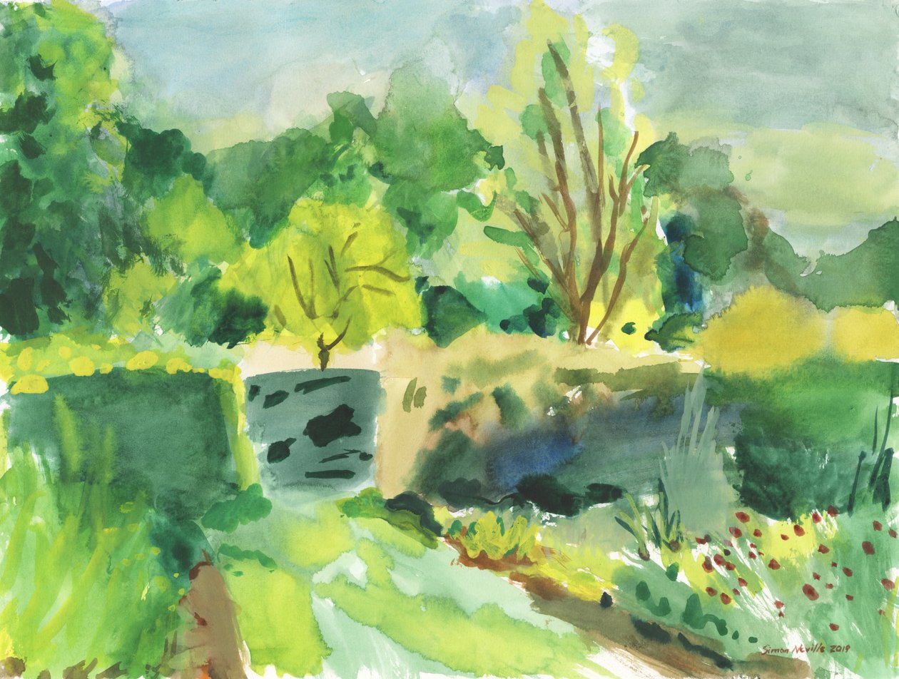 ハムハウスの荒野、2019年（紙に水彩画） 作： サイモン・ネビル