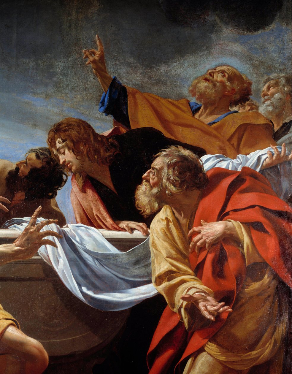 聖母の墓のアポトルたち シモン・ヴーエ（1590-1649）による絵画の詳細 17世紀 パリ、シャンゼリゼ通りのノートルダム寺院 作： サイモン・ヴエ