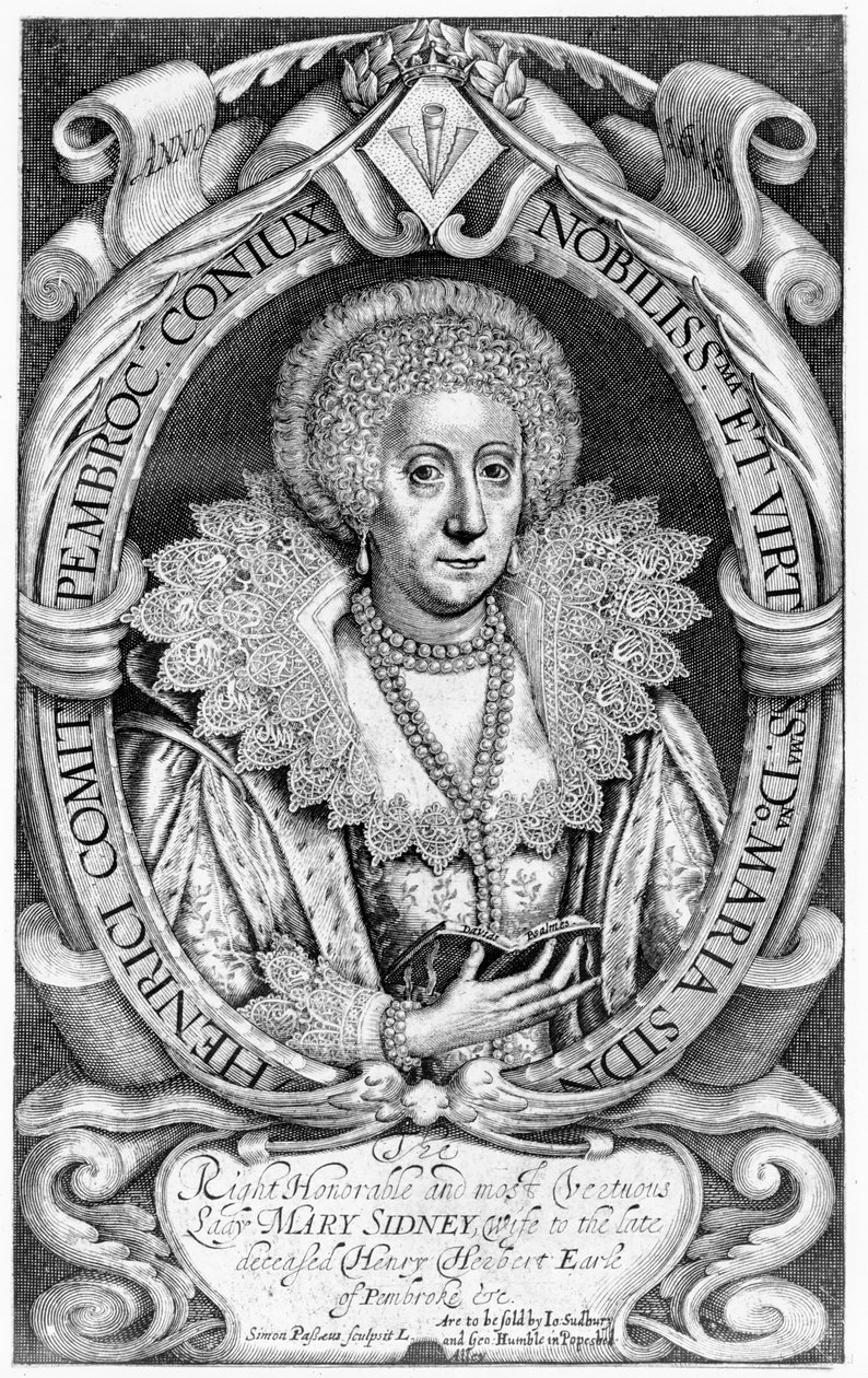 1618年にサドベリーとハンブルによって出版された亡くなった故ヘンリーハーバート、ペンブローク伯爵夫人の妻である右の尊敬すべき最も尊敬すべきメアリーシドニー 作： サイモン・ド・パス