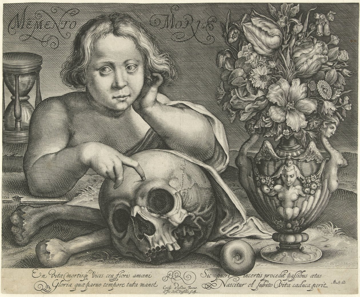 頭蓋骨を持つ子供 (ヴァニタス) メメント・モリ (オブジェクトのタイトル)