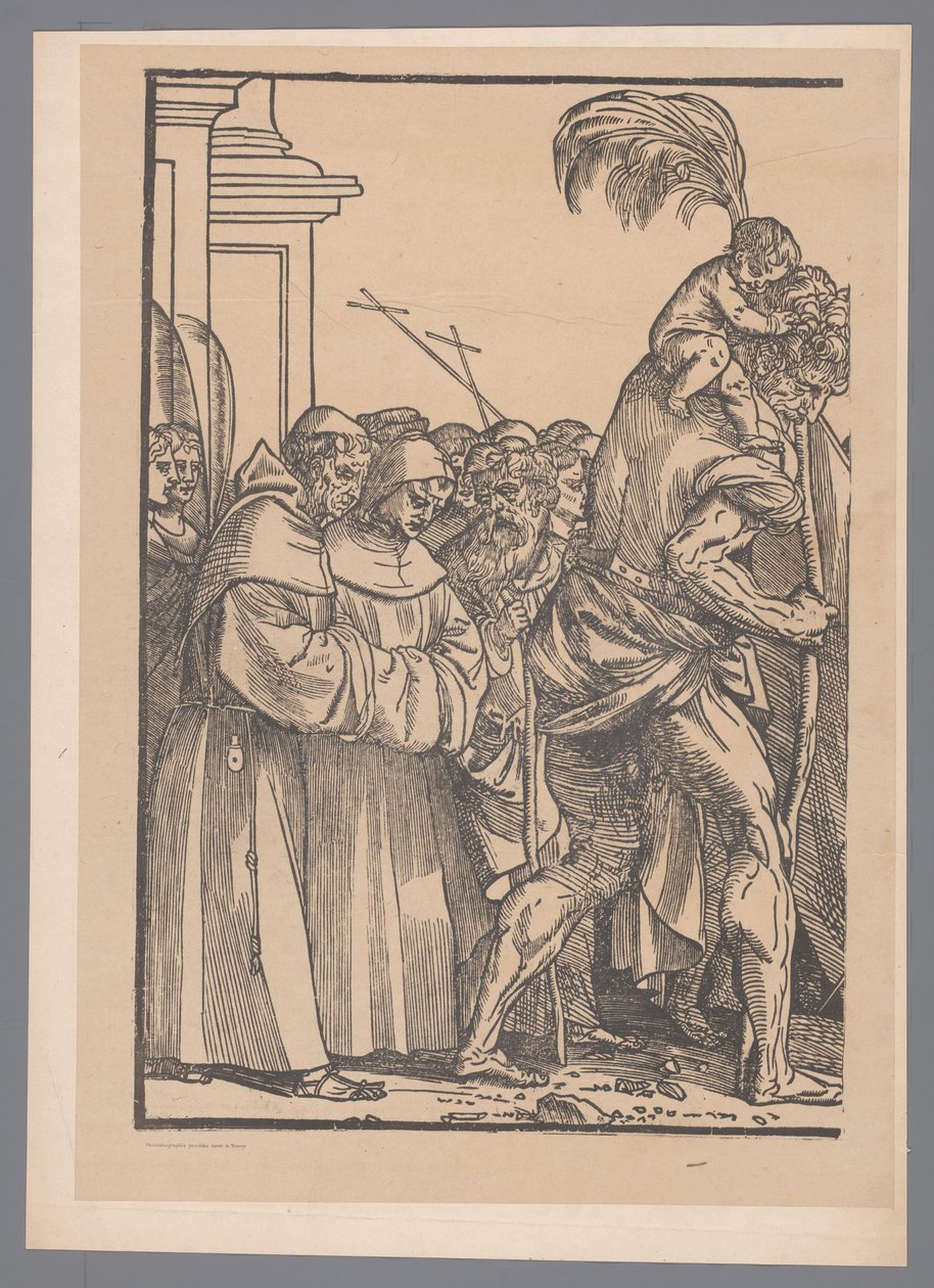 Joos Lambrecht に続く版画シリーズ The Triumph of Christ の最初の部分の複製 作： シモーナウとトゥービー