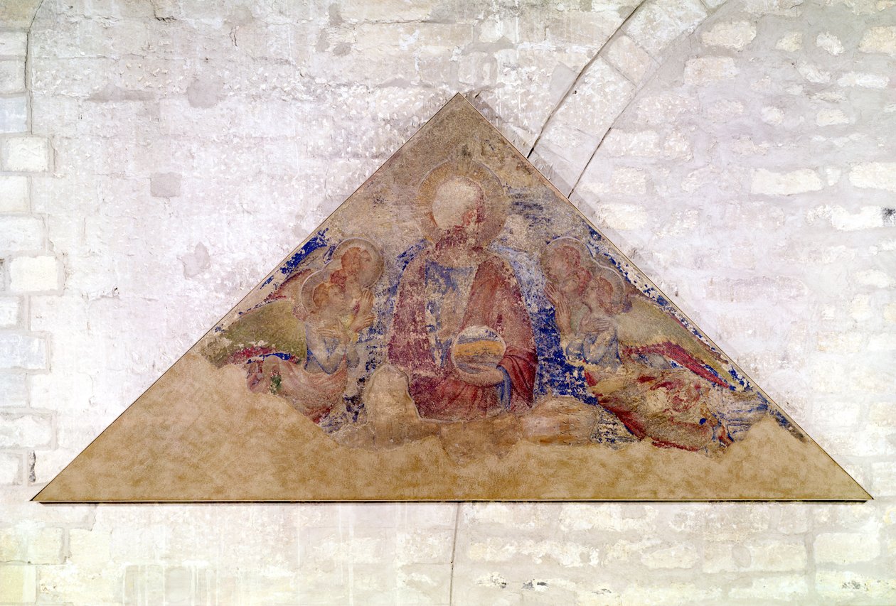 救世主の祝福を描いた鼓膜、1341（195590も参照） 作： シモーネ・マルティーニ