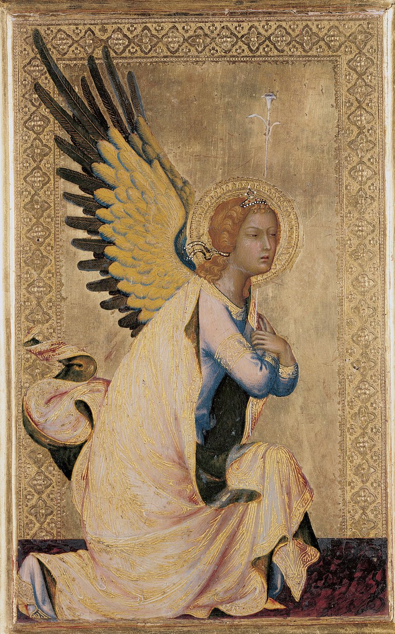 ガブリエル、Orsini Polyptych (パネル上のテンペラ) から (471173-5 も参照) 作： シモーネ・マルティーニ