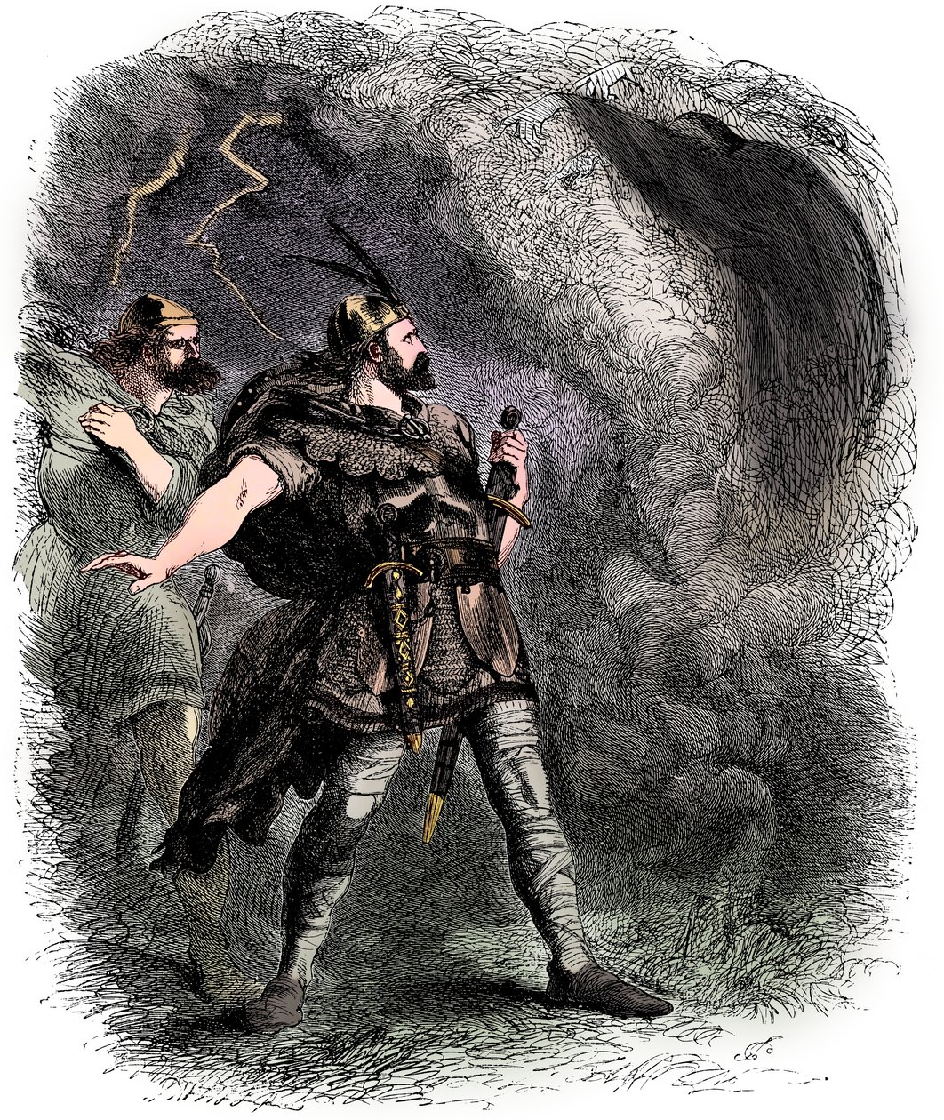マクベスとバンコウが3人の魔女に出会った、1858年 作： ジョン・ギルバートir