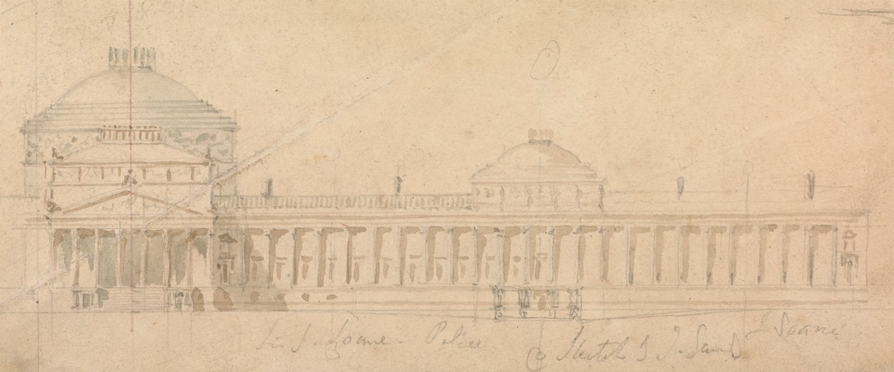 Esboço de uma meia-fachada para um palácio real, Hyde Park, Londres 作： ジョン・ソーン卿