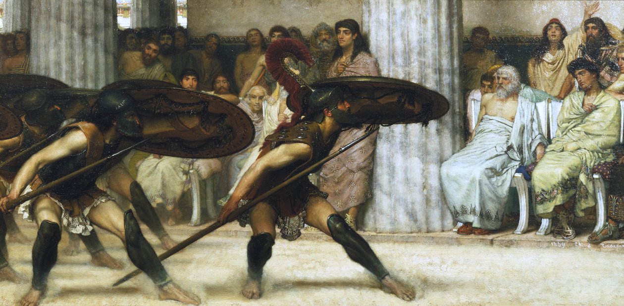 「ピュロス ダンス」、1869 年。 作： サー・ローレンス・アルマ・タデマ