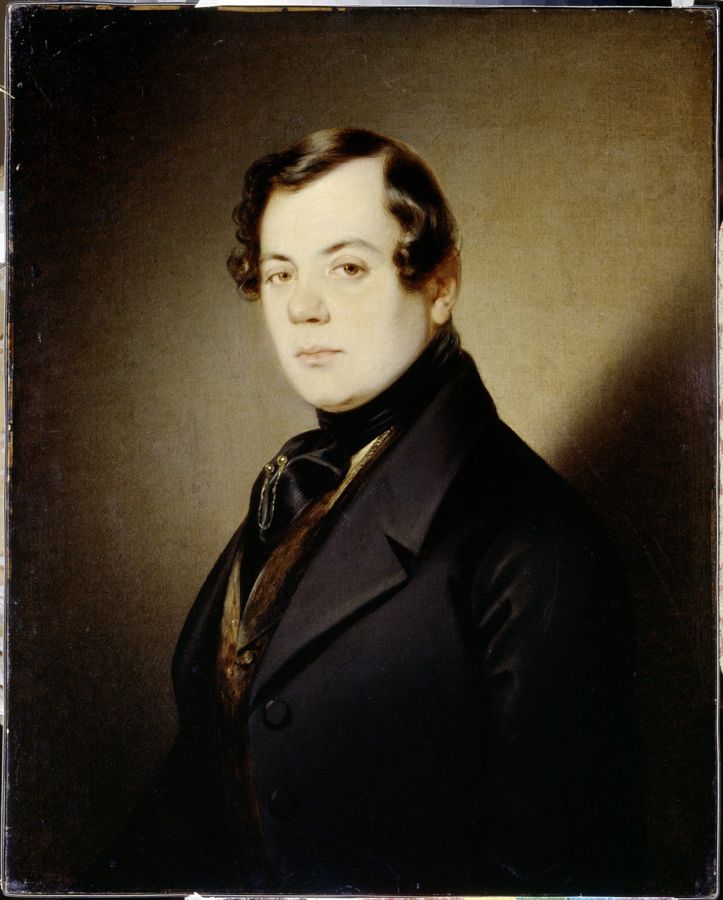 詩人ウラジミール・グリゴリエヴィチ・ベネディクトフの肖像 (1807-1873) (詩人ウラジミール・G. ベネディクトフの肖像) - Peinture de Sandor Kozina (1808-1873), huile sur toile (67x54 cm), 1840年頃 - A. プーシキン記念博物館, St . サンクトペテルブルク (ロシア) 作： サンドル・コジナ
