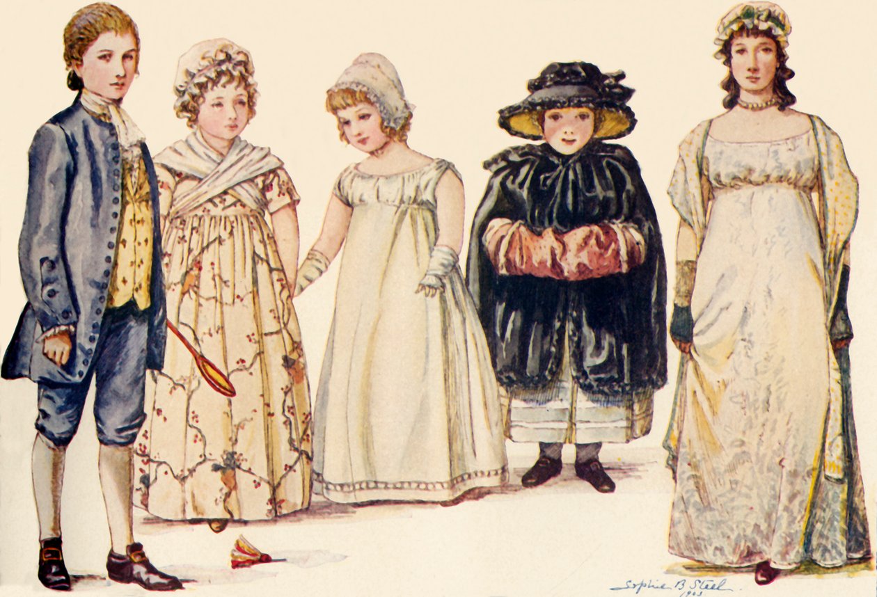 アン女王、ジョージI、II、IIIの統治時代の子供服1702-1790、1903、1937。 作： ソフィー・B・スティール