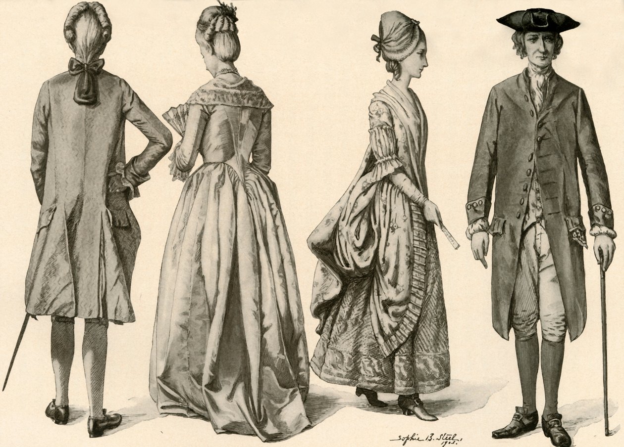 ジョージ3世、1760年から1776年、1903年、1937年の時代の衣服。 作： ソフィー・B・スティール