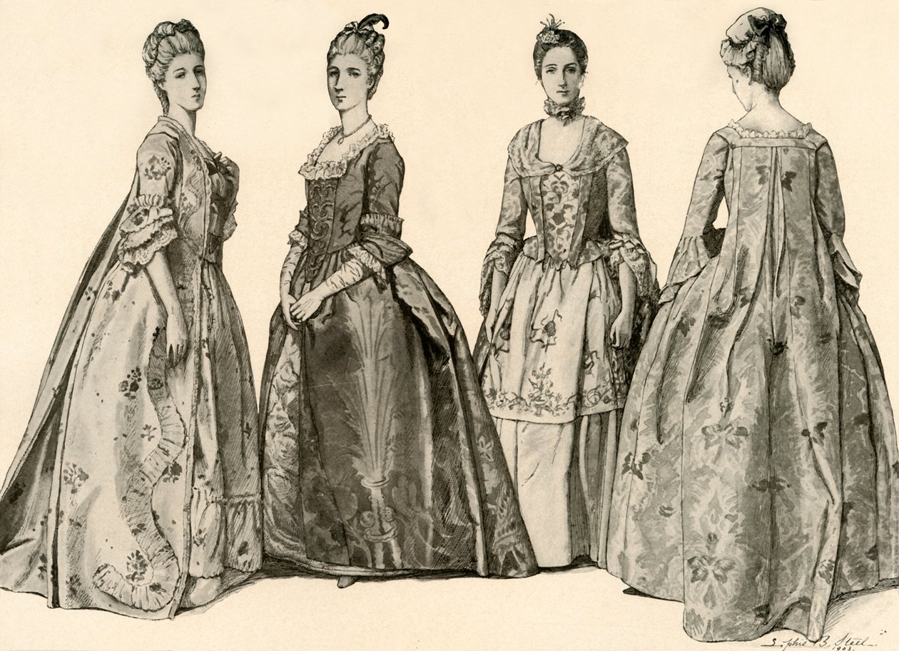 ジョージ2世の治世中の服1735-1760、1903、1937。 作： ソフィー・B・スティール