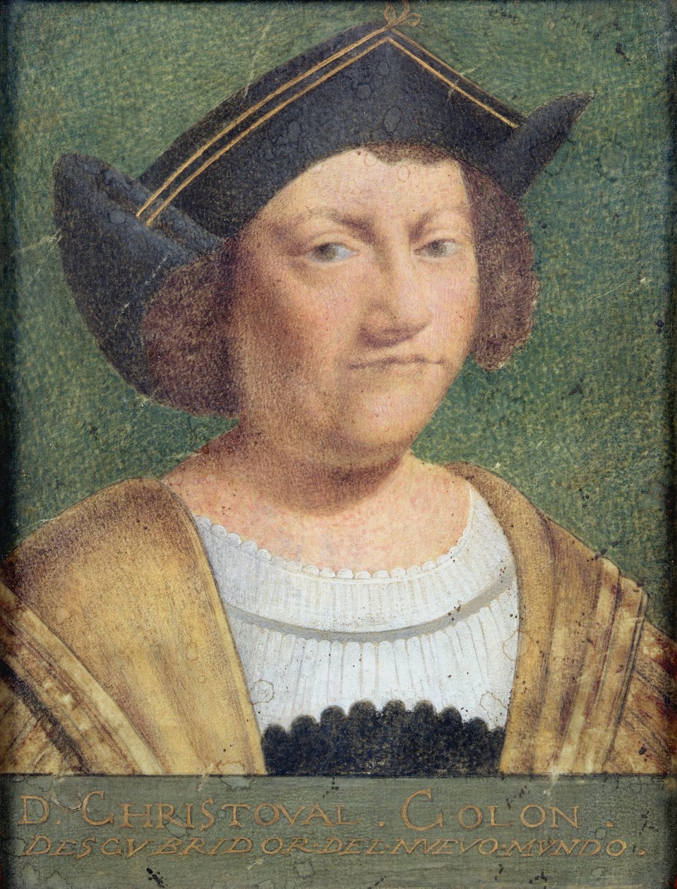 クリストファー・コロンブスの肖像（1451-1506）（vellum） 作： スペイン語学校