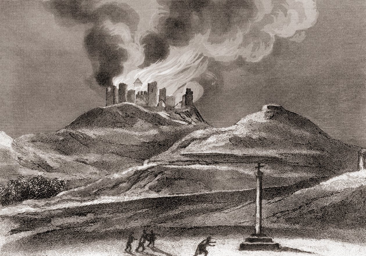 1835年にスペイン、ウエスカ、クインセナのモンテアラゴン修道院で火災（リソ） 作： スペイン語学校