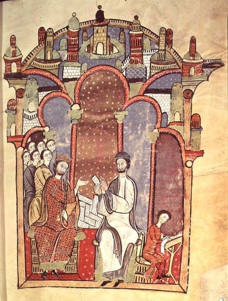 Fol.1r法廷での法廷シーン、Liber feudorum maior 作： スペイン語学校