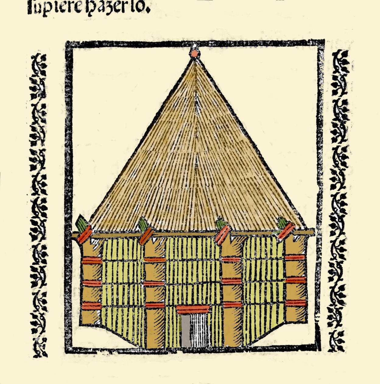 生息地：Cabane des Indigenes Caraibesの記述。Gonzalo Fernandez de Oviedo (Gonzalo) or Fernandez de, ou Hernandez de Oviedo y Valdes (1478-1557)の著書「Historia general de las Indias, islas y tierra firme del mar oceano」からの挿絵。 作： スペイン語学校