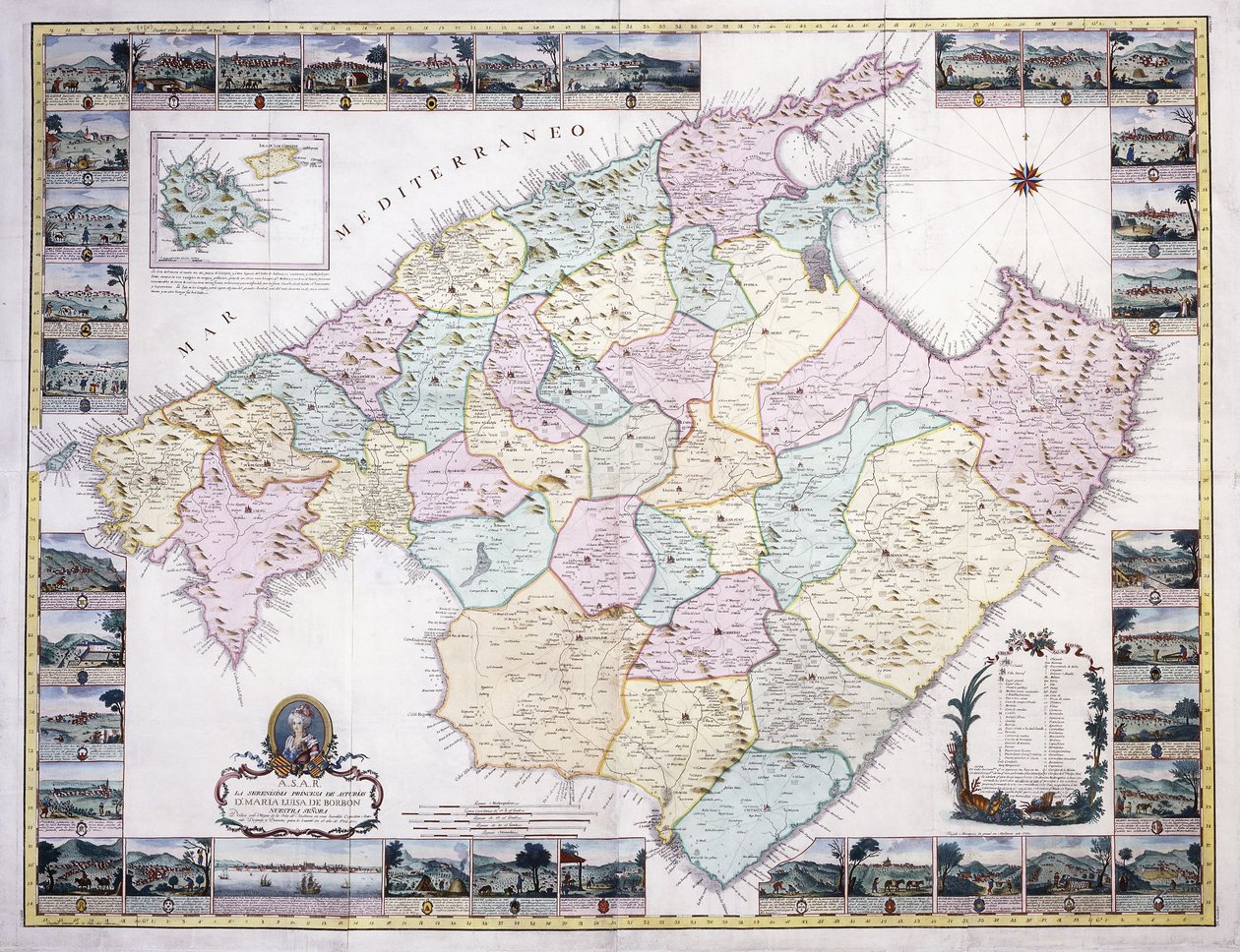 マヨルカ島の地図、1785年 作： スペイン語学校