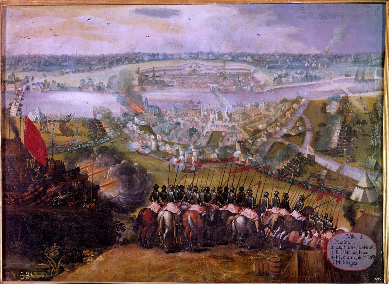 1579年のスペイン人によるマーストリヒト包囲戦 オランダのマーストリヒト（またはマーストリヒト）包囲戦は、八十年戦争（八十二年または八十年）（オランダの反乱）（1568年～1648年）のエピソードのひとつで、北方のプロ 作： スペイン語学校