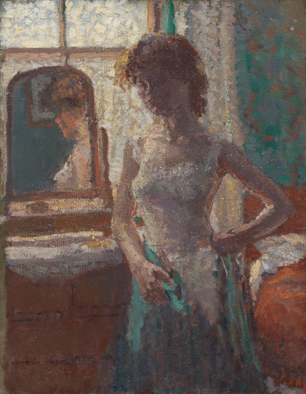 緑のドレス、1908-09 作： スペンサーフレデリックゴア
