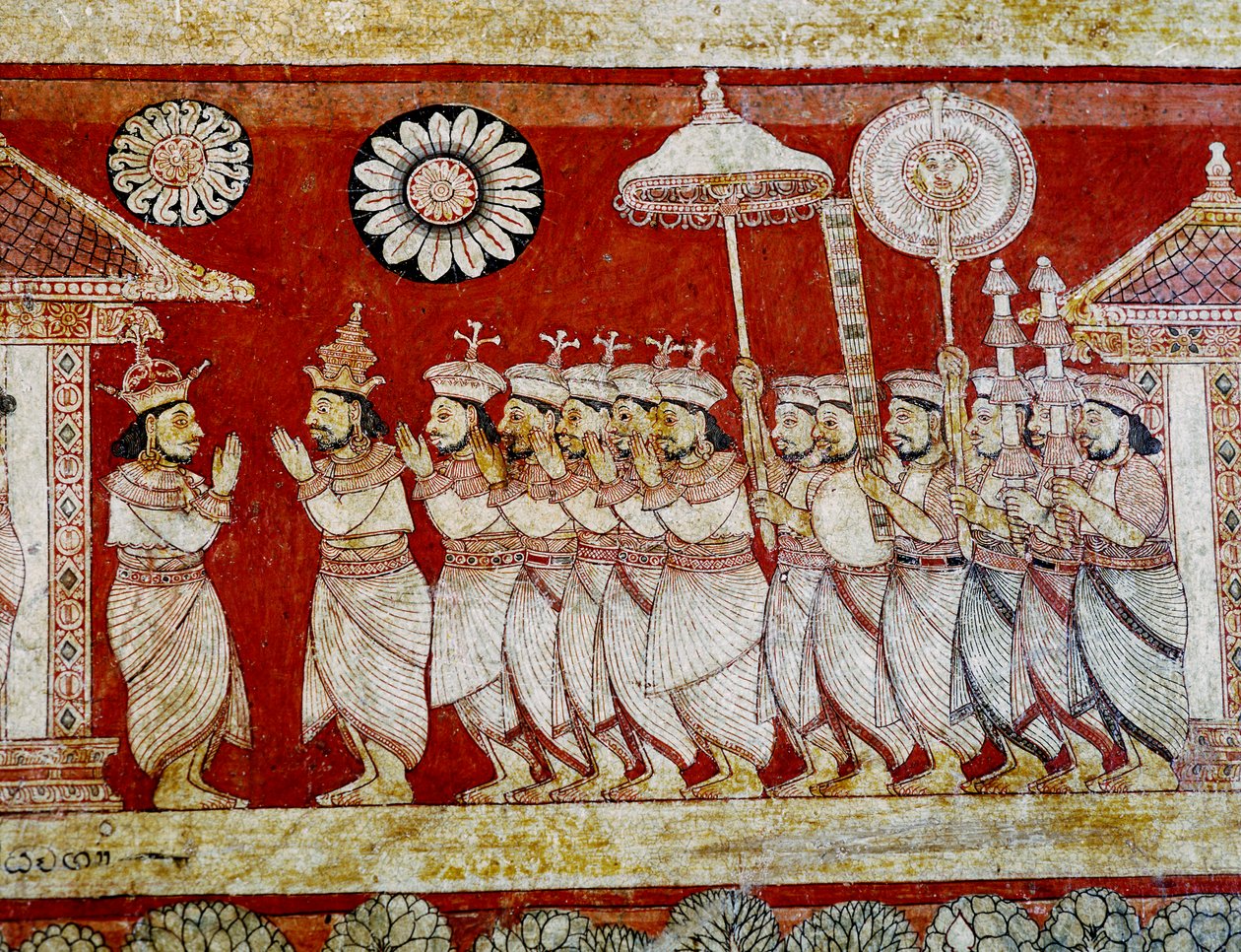 デガルドルワヴィフラヤ寺院の壁画の詳細 作： スリランカの学校