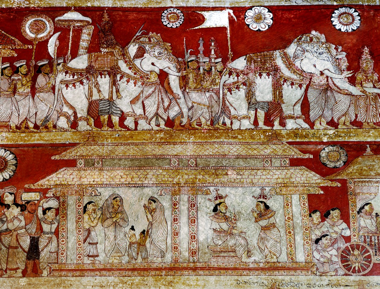 デガルドルワヴィフラヤ寺院の壁画の詳細（壁画） 作： スリランカ