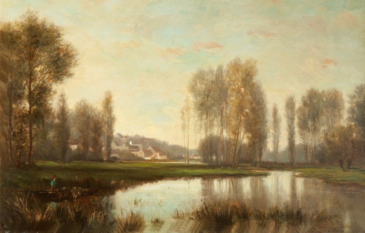 Au Bord de L&39;Oise（A River Scene） 作： スタニスラス・ビクター・エドゥアール・レパン