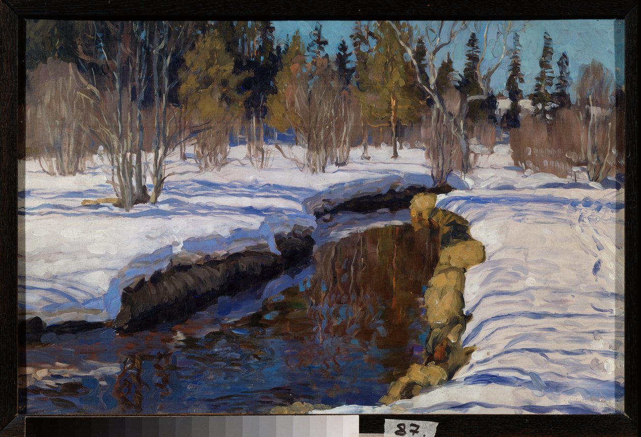 冬。 スタニスラフ・ユリアノビッチ・ジュコフスキー（ジュコフスキー）（1873-1944）による絵画、キャンバスに油彩 作： スタニスラフ・ユリアノビッチ・ジョコフスキー