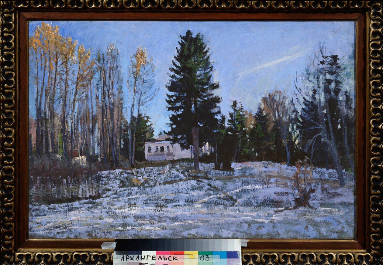 古い田舎の不動産。 スタニスラフ・ユリアノビッチ・ジュコフスキー（ジュコフスキー）（1873-1944）による絵画、キャンバスに油彩 作： スタニスラフ・ユリアノビッチ・ジョコフスキー